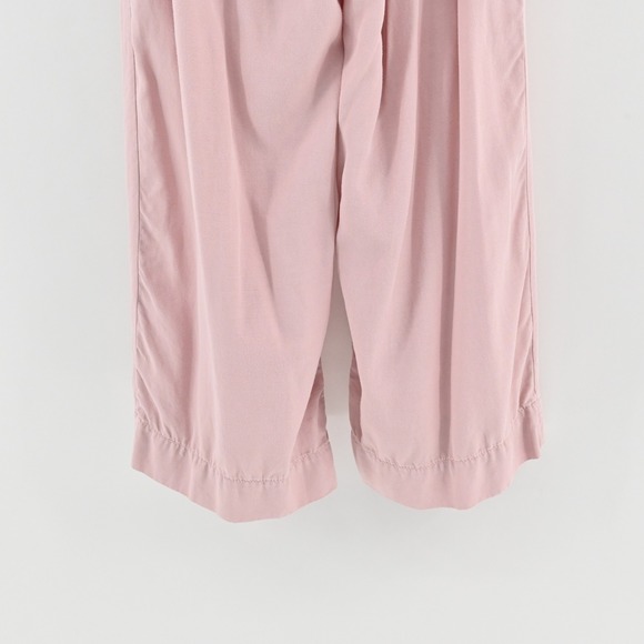 Anthropologie Womens Paperbag Pants Size 0 Pink Belted Wide Leg Cotton - Picture 11 of 12